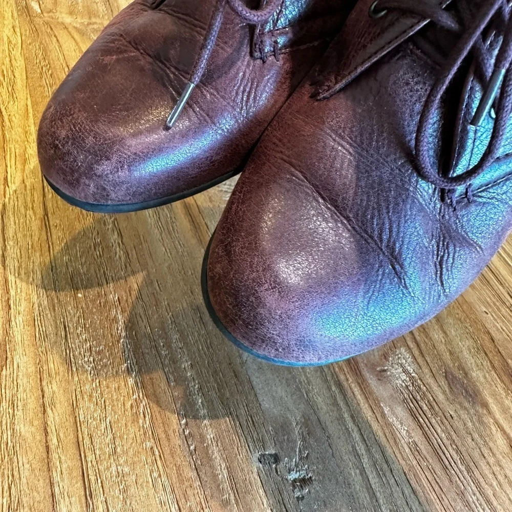 Cobb Hill New Balance Aria Women’s Leather Lace Up Booties Comfort Soft Boho 7.5